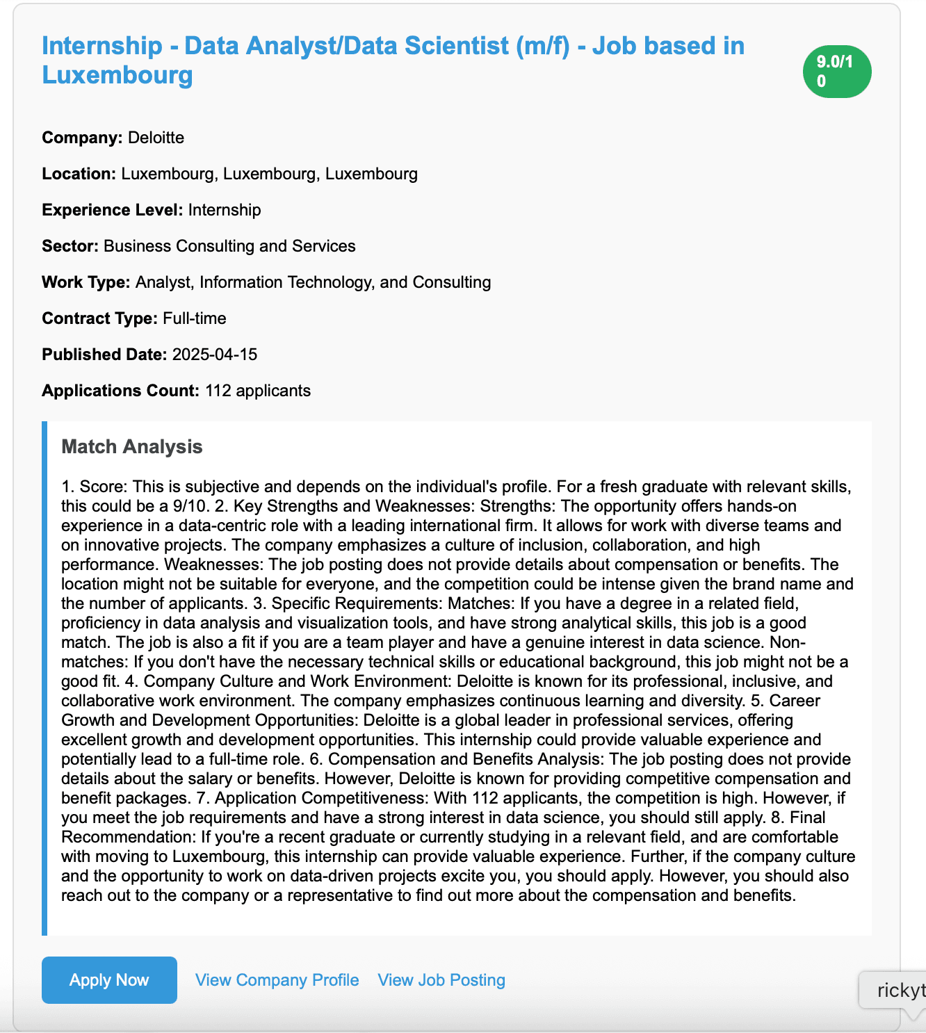 Job Match Analyzer with RAG
